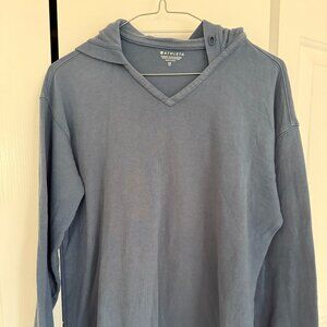 Athleta Sundown Alliance Hoodie Sweatshirt Cottage Blue Oversized Size XS